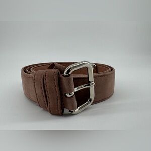 PRADA Suede Leather Blush Belt Size 80/32 1C 5379 Women Made In Italy